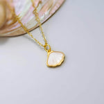 Mother of Pearl Shell Necklace Gold Summer Jewelry June Birthstone Nautical Ocean Coastal Beach Jewelry Gift for Her Shell Pendant for women