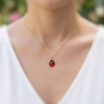 Tiny Ladybug Necklace Silver, Gold Lucky Ladybug Charm pendant, Good Luck Jewelry, Nature Lover Gift for gardener, Cute Bug Jewelry insects