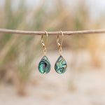 Abalone Shell Earrings 14k Gold, Sterling Silver Summer Jewelry