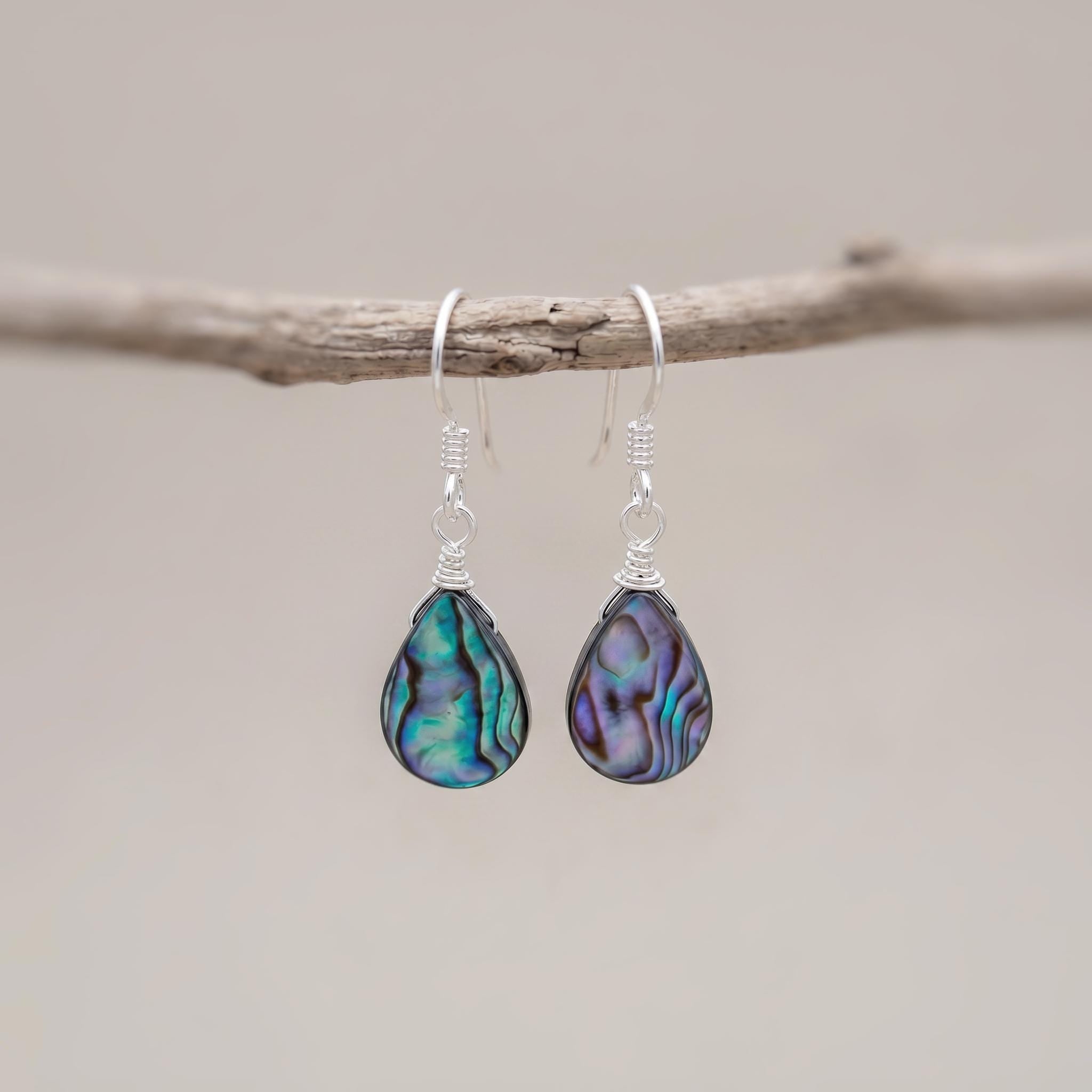 Abalone Shell Earrings 14k Gold, Sterling Silver Summer Jewelry