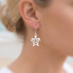 Sea Turtle Earrings dangle Silver