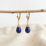 Lapis Earrings Gold, Silver