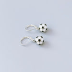 Dainty Soccer Earrings Silver Huggie Hoops, Soccer Player Jewelry, team mom coach gift for Her, Sports Earrings cute football accessories