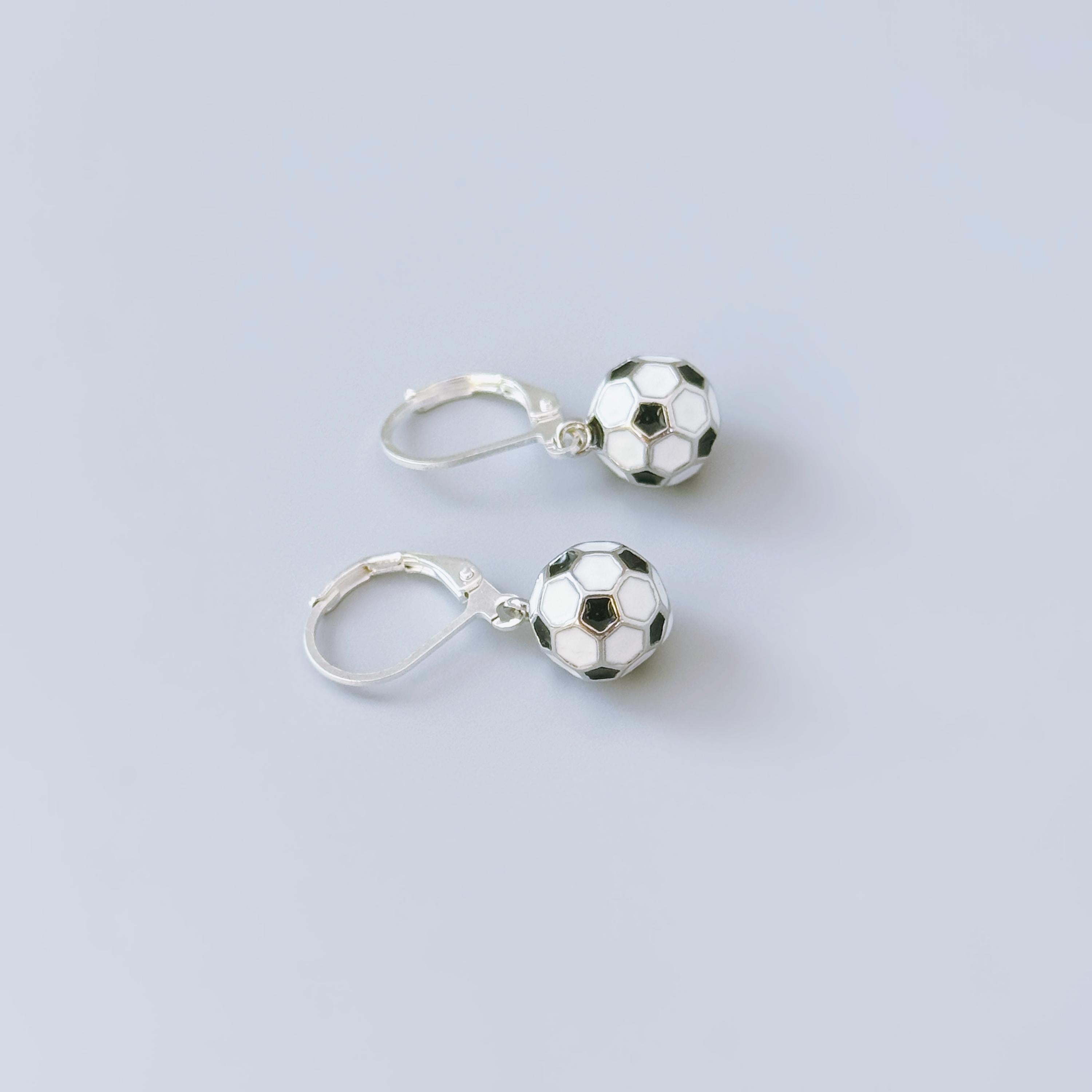 Dainty Soccer Earrings Silver Huggie Hoops, Soccer Player Jewelry, team mom coach gift for Her, Sports Earrings cute football accessories