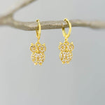 Crystal Owl Earrings Gold dangle handmade witchy bird jewelry unique dangling spooky earrings gift for nature and bird lovers, sister, bff
