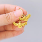Eagle Earrings Gold Dangle Nature Inspired Wildlife Hawk Bird Lover Jewelry for her freedom patriotic 4th of July gift woodland animals