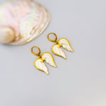 Angel Wing Earrings Gold Huggie Hoop Earrings Dangle religious Catholic sympathy memorial Christian faith jewelry baptism Earrings for women