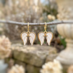 Angel Wing Earrings Gold Huggie Hoop Earrings Dangle religious Catholic sympathy memorial Christian faith jewelry baptism Earrings for women