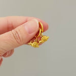 Snail Earrings Gold Huggie Hoops handmade nature lover fairy, cottagecore woodland creature jewelry unique whimsical fun gift for gardener