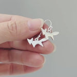 Silver Fox Earrings dangle huggie hoops handmade nature woodland animal Jewelry minimalist cottagecore earrings gift for her daughter sister