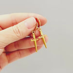 Silver Dagger Sword Hoop Earrings dangle
