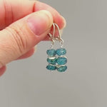 Dainty London Blue Topaz earrings dangle Sterling Silver, Gold, Rose Gold