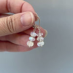 Blue Moonstone earrings dangle, Sterling Silver