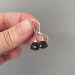 Onyx earrings dangle Sterling Silver