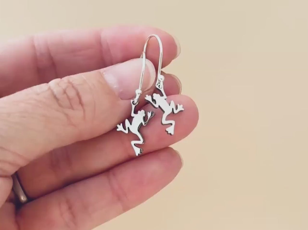 Silver Frog Earrings dangle