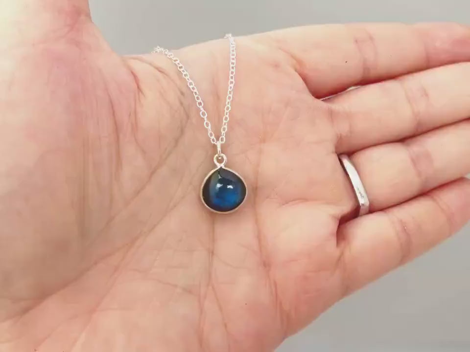 Labradorite Necklace Sterling Silver
