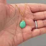 Dainty turquoise Necklace Gold
