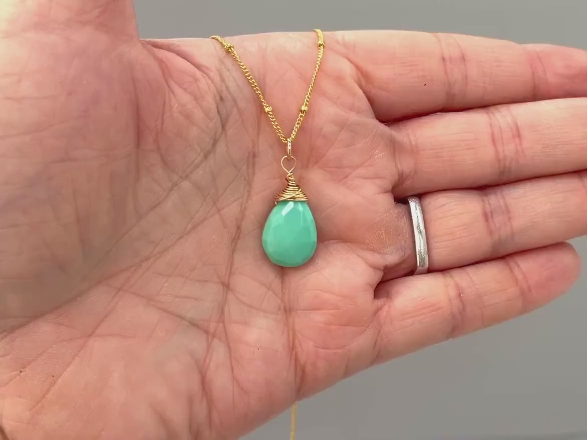 Dainty turquoise Necklace Gold