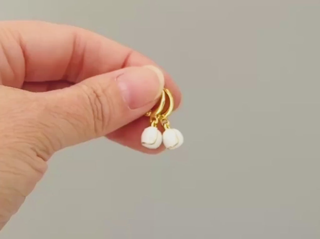 Dainty Baseball Earrings Gold Huggie Hoops Baseball Jewelry, Baseball Gift for team moms Sports Earrings for women cute sporty accessories