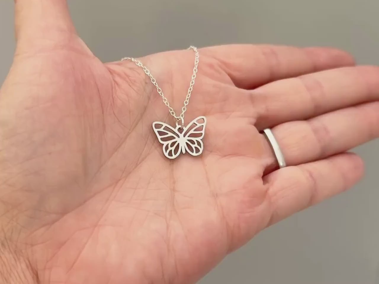 Butterfly Necklace  Silver, Gold