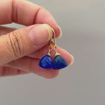 Lapis Lazuli Earrings dangly, 14k gold, sterling silver boho dangle blue gemstone lightweight everyday jewelry for women December Birthstone