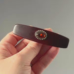 Genuine Baltic Amber and Sterling Silver Gemstone Barrette Borneo rosewood Medium