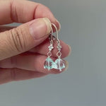 Sky Blue Topaz Quartz Earrings Dangly