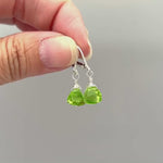 Peridot Green Gemstone Earrings dangle sterling silver, gold rose gold