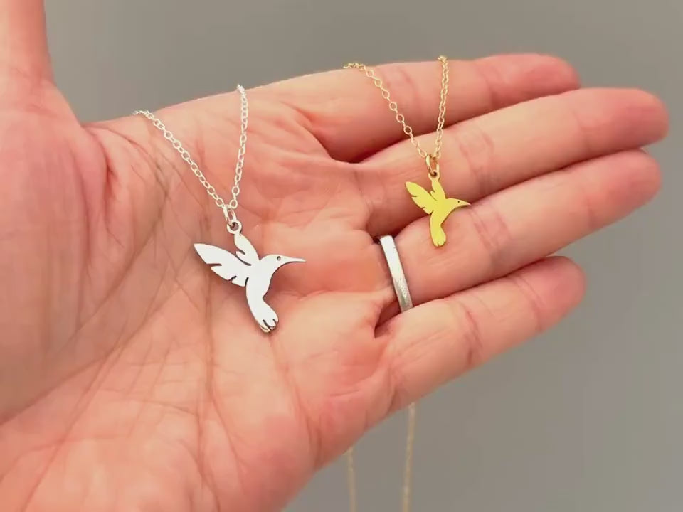 Hummingbird Necklace Gold