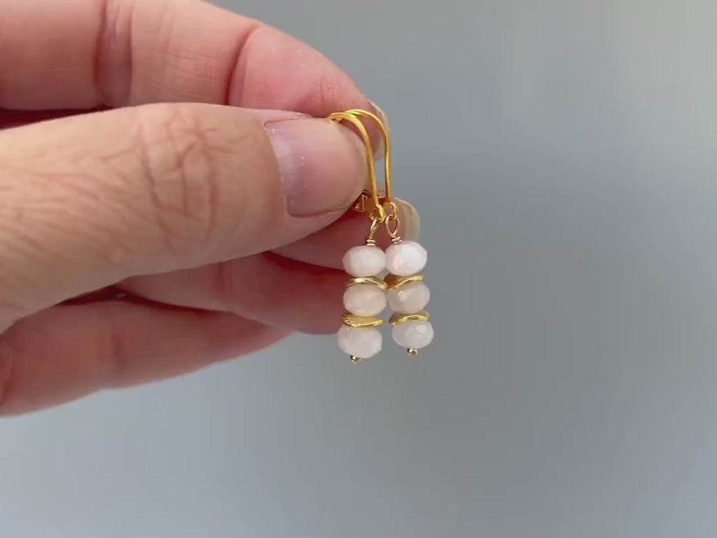 Rose Quartz Earrings Dangle Rose Gold, Gold, Silver boho jewelry
