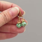 Citrine and Turquoise Earrings dangle Gold Silver 14k leverback dangly handmade blue gemstone birthstone jewelry gift for mom, friend, wife