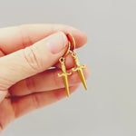 Silver Dagger Sword Hoop Earrings dangle