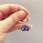 Lapis and crystal drop earrings dangle