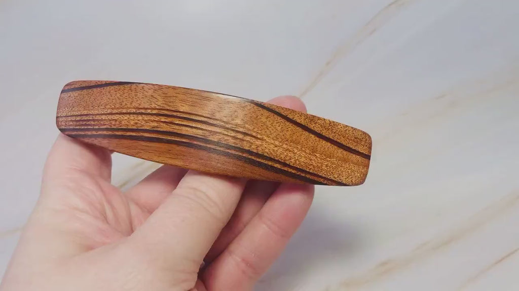 Long Hair Clip Large Tigerwood barrette for women with thick hair