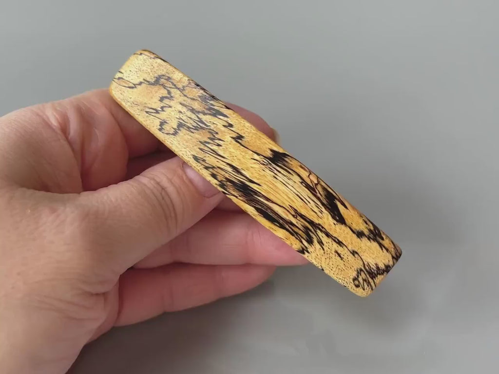 Large Hair clip for women Thick Hair Barrette wood Hair Clip Long Hair Clip Spalted Barrette wooden hair clip handmade wood hair accessory