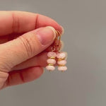 Morganite earrings dangle 14k Gold, Rose Gold fill, Sterling Silver