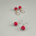 Red Coral Earrings dangle 14k Gold Fill, Sterling Silver