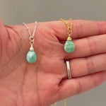 Larimar pendant necklace Gold, Sterling Silver, Rose Gold