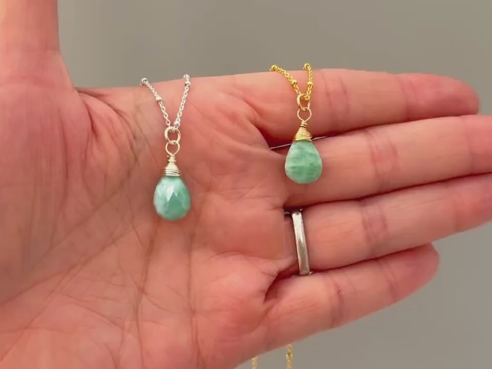 Larimar pendant necklace Gold, Sterling Silver, Rose Gold