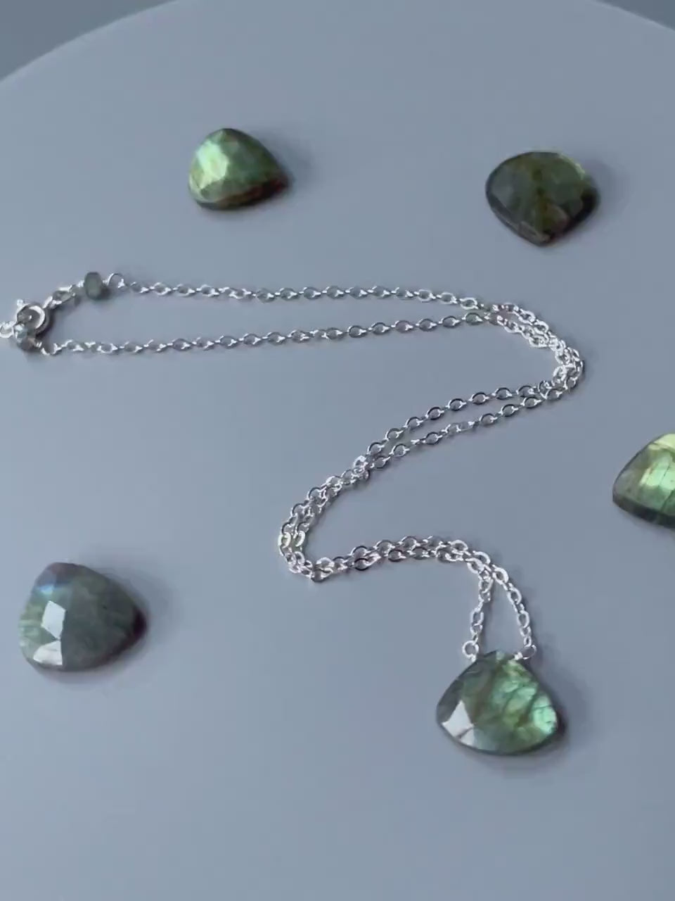 Labradorite Necklace, Sterling Silver Large Gemstone Pendant Handmade Labradorite Jewelry Minimalist necklace for woman