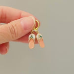 Summer Earrings gold Flip Flops Huggie Hoops, cute boho beachy ocean jewelry, unique fun whimsical novelty gift for surfers, swimmers women