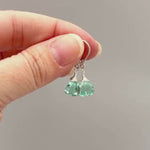 Dainty Aquamarine earrings dangle Sterling Silver, Gold, Rose Gold