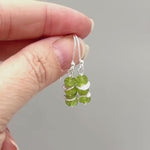 Peridot Earrings dangle, sterling silver