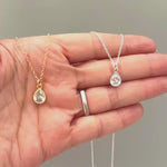 Dainty Crystal Tear Drop Necklace Gold, silver