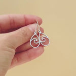 Teardrop Wave Earrings dangle sterling silver handmade dangly long lightweight Jewelry unique gift for best friend sister nature water lover