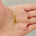 Pickleball Necklace gold crystal racquet pickleball jewelry gift for her unique sporty cute fitness accessories for women sports athlete