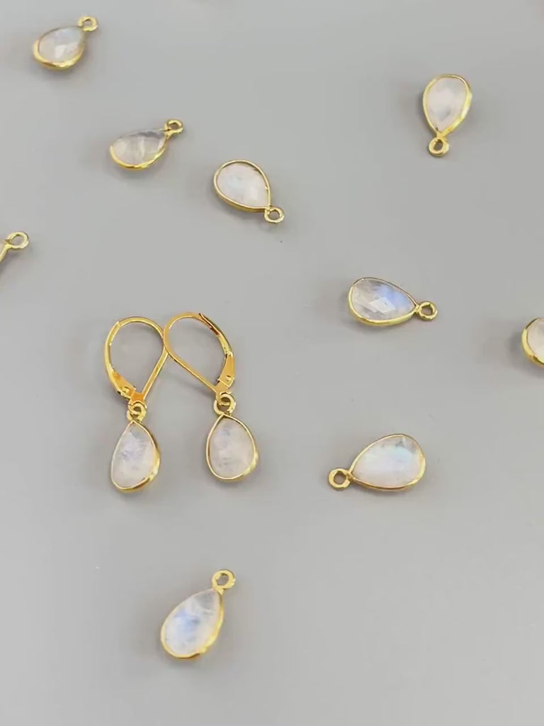 Moonstone Earrings 14k Gold