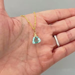 Sky Blue Topaz Necklace Sterling Silver, 14k gold, Rose Gold layering gemstone pendant blue quartz handmade Jewelry November Birthstone gift