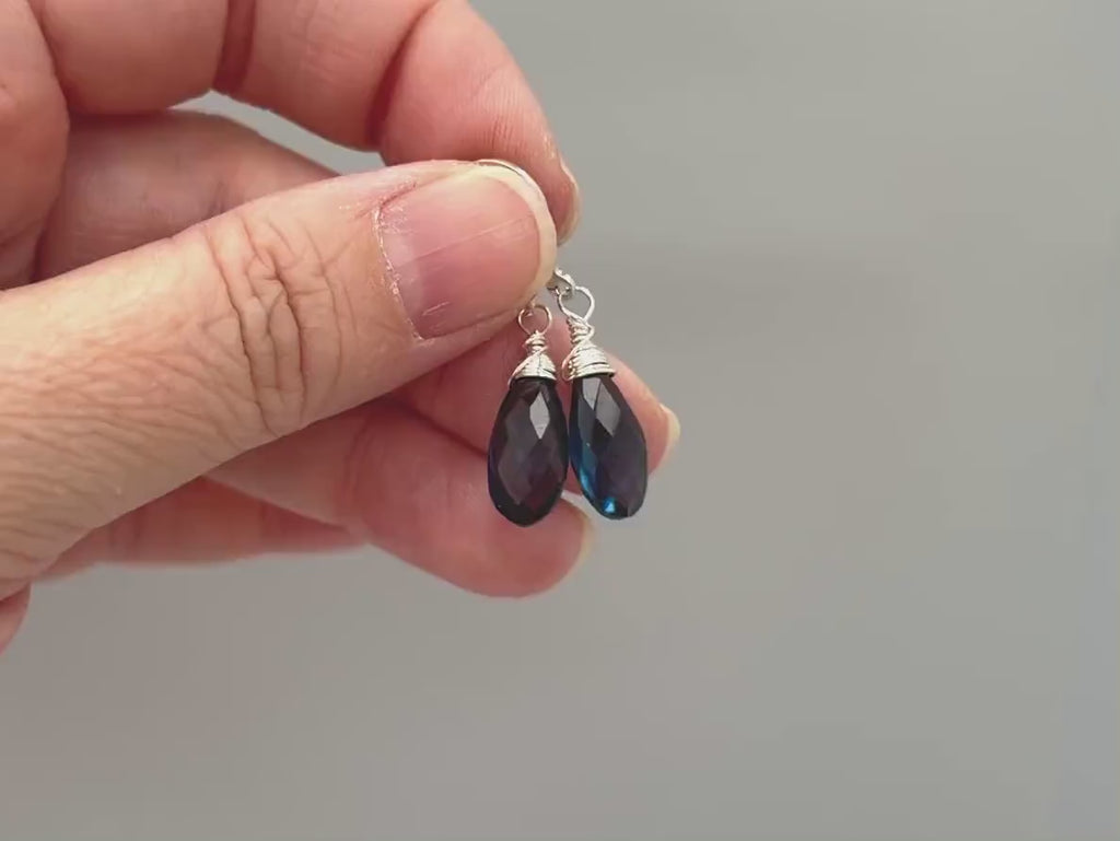 London Blue Topaz Quartz earrings