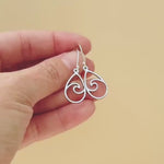 Teardrop Wave Earrings dangle sterling silver handmade dangly long lightweight Jewelry unique gift for best friend sister nature water lover